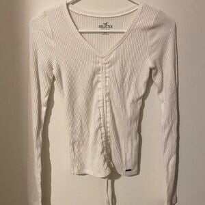Super comfy long-sleeve top, corduroy, cinch string down the middle